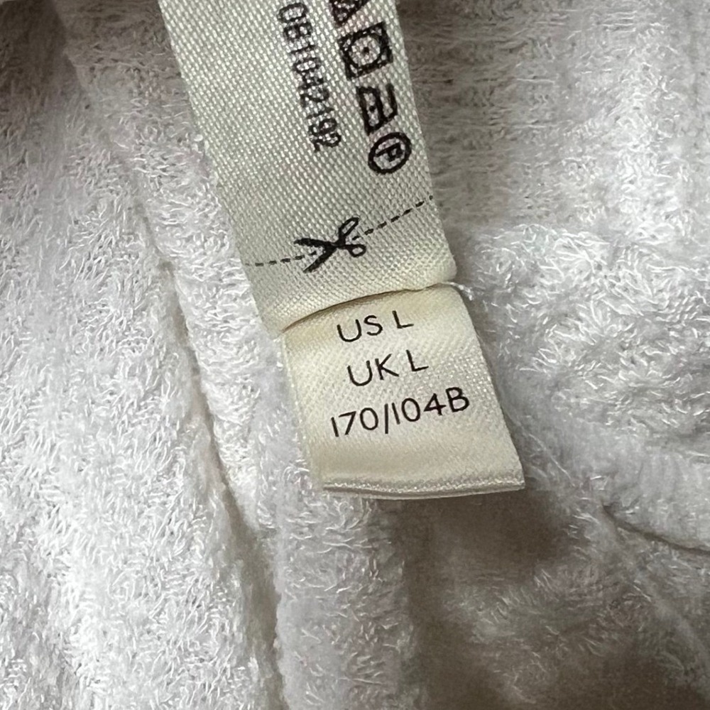 Free People White‎ Waffle Henley Knit Long Sleeve Button Up Shirt Top Women's L - Picture 3 of 6